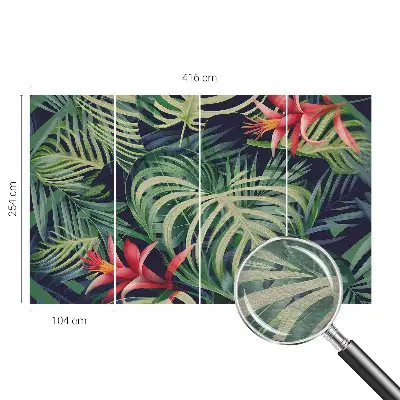 Moderne Vlies-Fototapete mit exotischen Pflanzen als Motiv