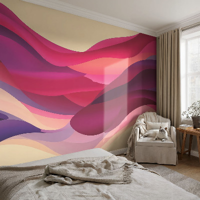 Vliestapete fürs Schlafzimmer mit flüssigkeitswellen-Motiv