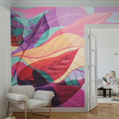 Bildtapete mit abstraktem Blattmotiv