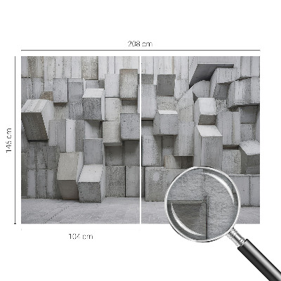 Dekorative Wand-Fototapete mit Betonblock-Motiv