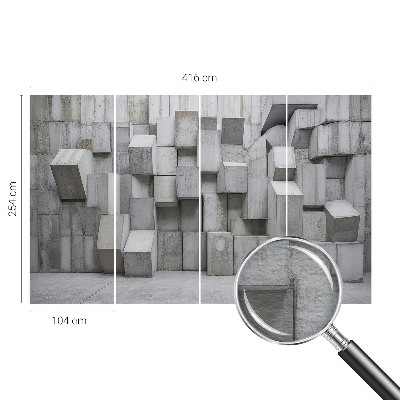 Dekorative Wand-Fototapete mit Betonblock-Motiv