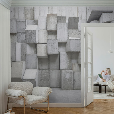 Dekorative Wand-Fototapete mit Betonblock-Motiv