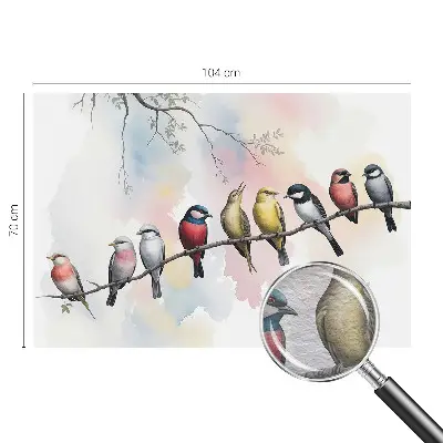 Vlies-Fototapete mit dem Motiv von Vögeln auf einem Ast