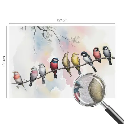 Vlies-Fototapete mit dem Motiv von Vögeln auf einem Ast