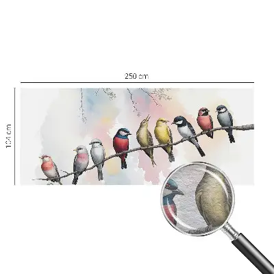 Vlies-Fototapete mit dem Motiv von Vögeln auf einem Ast