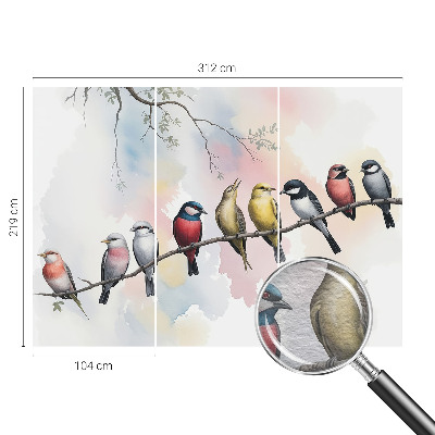 Vlies-Fototapete Vögel auf einem Ast