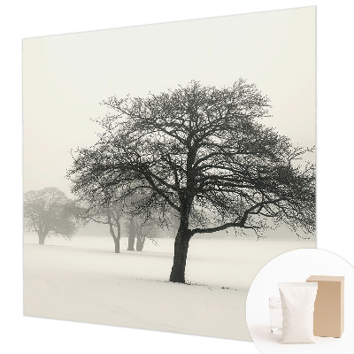 Fototapete fürs Schlafzimmer mit Motiv winterlicher Bäume