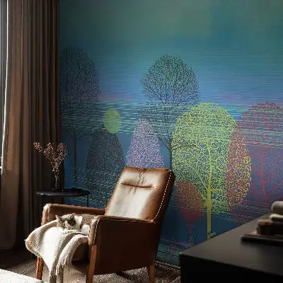 Motivtapete aus Vlies in bunten Farben mit harmonischem Design