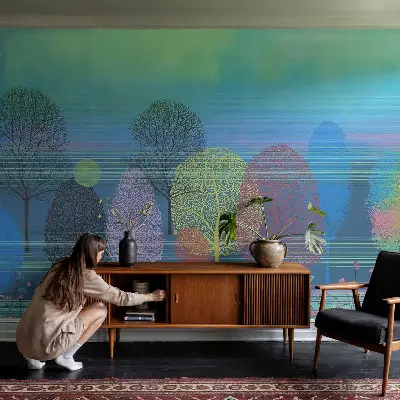 Motivtapete aus Vlies in bunten Farben mit harmonischem Design