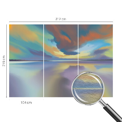 Fototapete aus Vlies mit Motiv eines Regenbogen-Sonnenuntergangs
