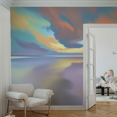 Fototapete aus Vlies mit Motiv eines Regenbogen-Sonnenuntergangs