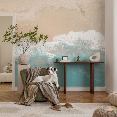 Vlies-Fototapete fürs Schlafzimmer mit Motiv tosender Wellen