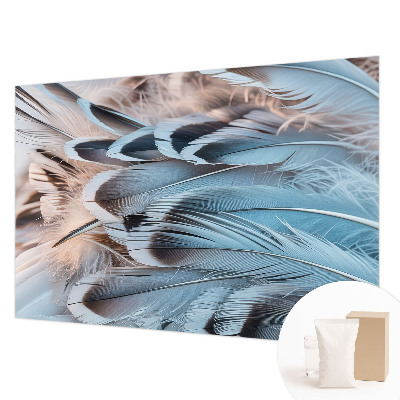 Bildtapete mit blauem Federnmotiv