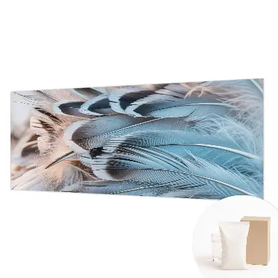 Bildtapete mit blauem Federnmotiv