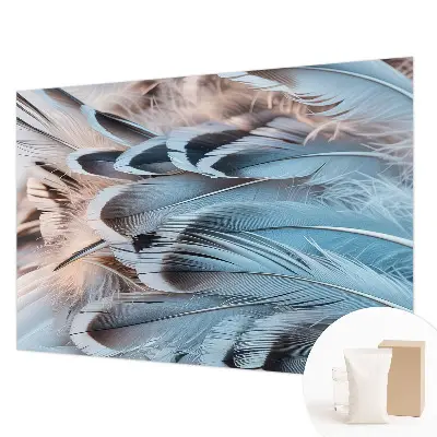 Bildtapete mit blauem Federnmotiv