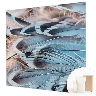 Bildtapete mit blauem Federnmotiv