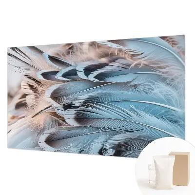 Bildtapete mit blauem Federnmotiv