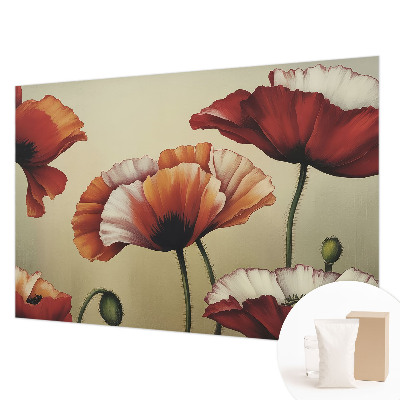 Fototapete nach Maß mit fröhlichem Mohnblumen‑Motiv
