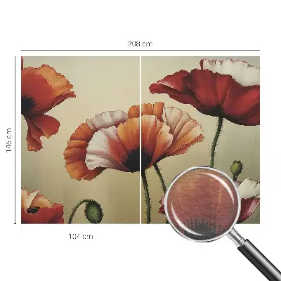 Fototapete nach Maß mit fröhlichem Mohnblumen‑Motiv