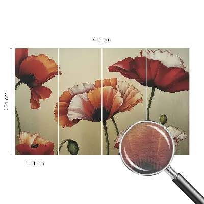Fototapete nach Maß mit fröhlichem Mohnblumen‑Motiv