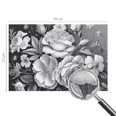 Dekorative Wand-Fototapete Graue Blumen