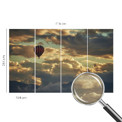 Fototapete mit einem Heißluftballon in den Wolken