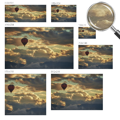 Fototapete mit einem Heißluftballon in den Wolken