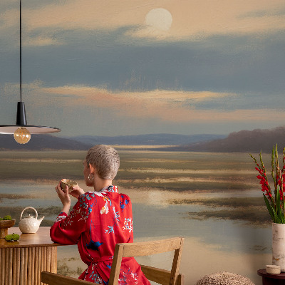 Fototapete fürs Wohnzimmer mit einer atmosphärischen Landschaft