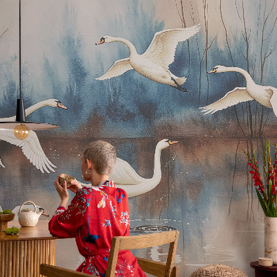 Fototapete fürs Kinderzimmer mit fliegenden Vögeln als Motiv