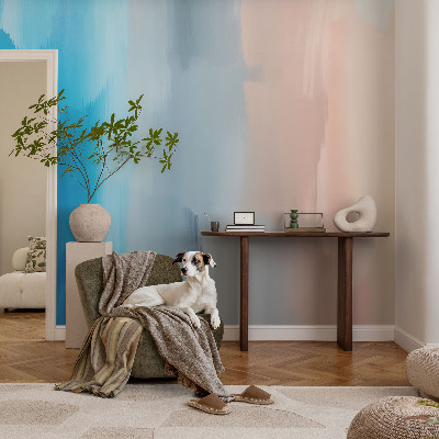 Fototapete fürs Schlafzimmer mit einer farbenfrohen abstrakten Illustration
