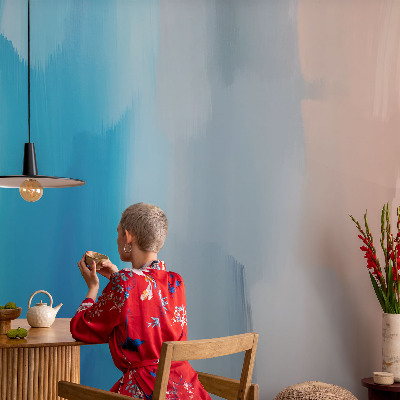 Fototapete fürs Schlafzimmer mit einer farbenfrohen abstrakten Illustration