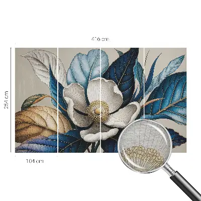 Vlies-Fototapete fürs Schlafzimmer mit elegantem Blumenmotiv