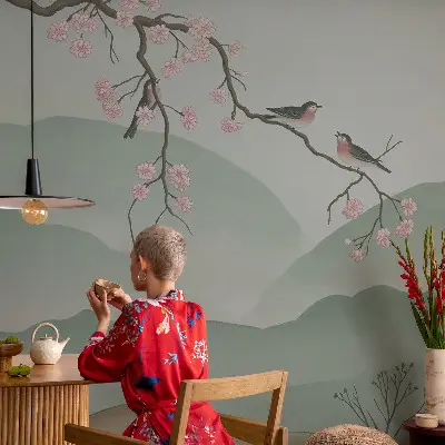 Vlies-Fototapete fürs Wohnzimmer mit dem Motiv „Japanische Serenade“