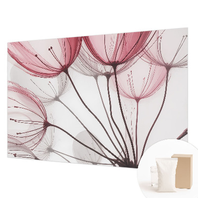 Vlies-Fototapete fürs Wohnzimmer mit dezenten Blumensilhouetten