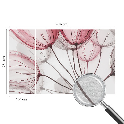 Vlies-Fototapete fürs Wohnzimmer mit dezenten Blumensilhouetten