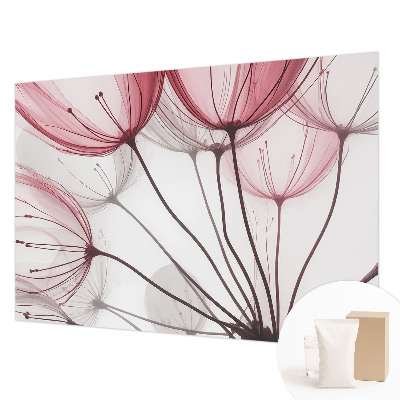 Vlies-Fototapete fürs Wohnzimmer mit dezenten Blumensilhouetten