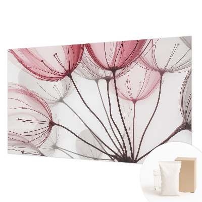 Vlies-Fototapete fürs Wohnzimmer mit dezenten Blumensilhouetten