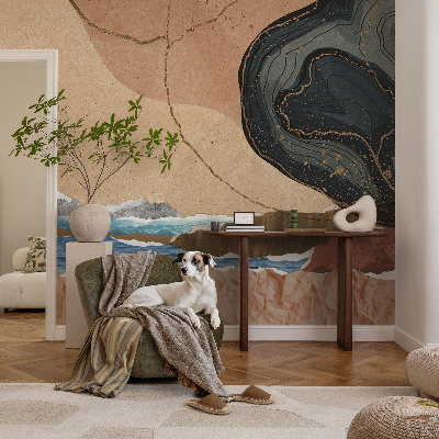 Vlies-Fototapete fürs Kinderzimmer mit abstrakter Landschaft in kindgerechtem Design