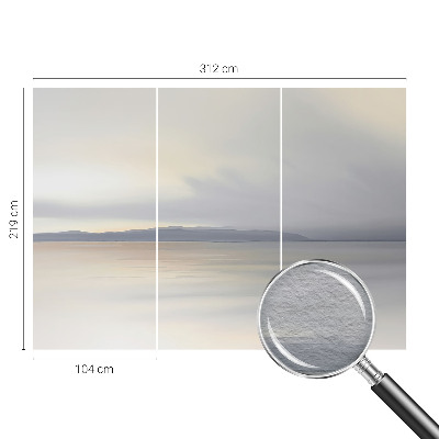 Fototapete fürs Wohnzimmer mit harmonischer Landschaftsillustration