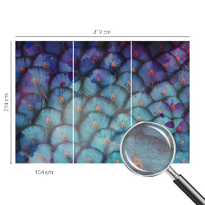 Vlies-Fototapete fürs Wohnzimmer mit buntem Federmotiv