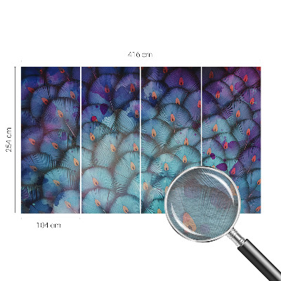 Vlies-Fototapete fürs Wohnzimmer mit buntem Federmotiv