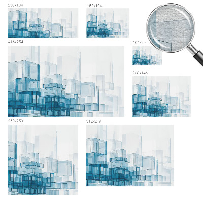 Vlies-Fototapete nach Maß mit Motiv aus transparenten Würfeln