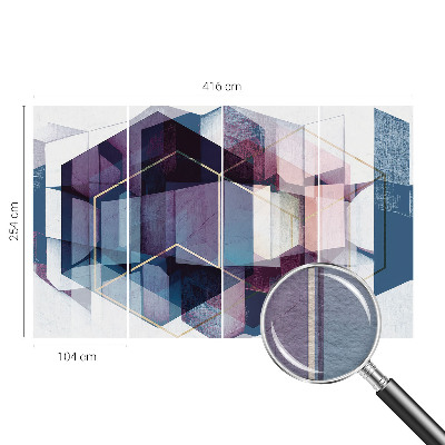 Wand-Fototapete mit geometrischem Würfelmotiv