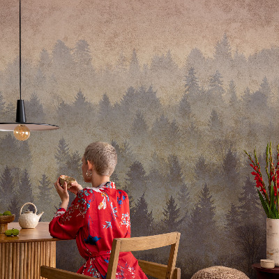 Vlies-Fototapete mit Motiv 'Waldnebel' zur Wandgestaltung