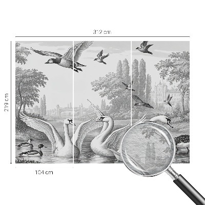 Fototapete fürs Kinderzimmer mit klassischer Landschaftsillustration