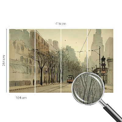 Vlies-Fototapete fürs Schlafzimmer mit urbanem symmetriemotiv