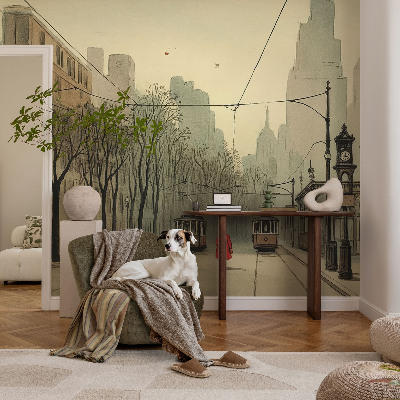 Vlies-Fototapete fürs Schlafzimmer mit urbanem symmetriemotiv
