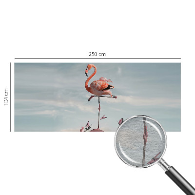 Vlies-Fototapete fürs Wohnzimmer mit elegantem Flamingo-Motiv