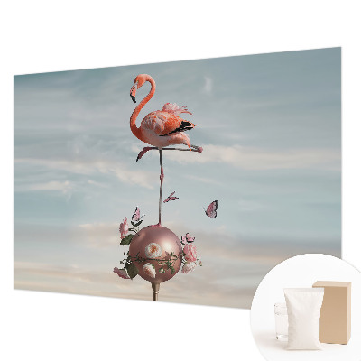 Vlies-Fototapete fürs Wohnzimmer mit elegantem Flamingo-Motiv