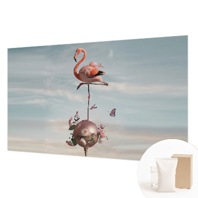 Vlies-Fototapete fürs Wohnzimmer Eleganter Flamingo